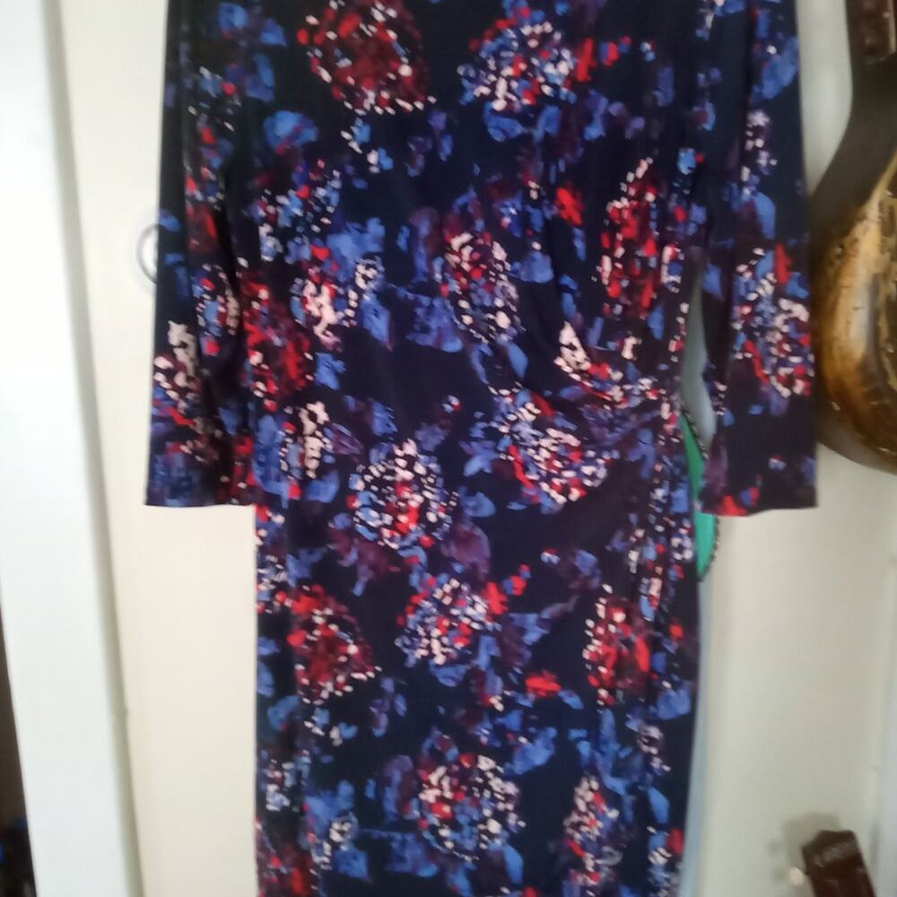 Jessica Simpson casual floral Dress Womens medium Blue